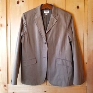 Talbots Stretch Cotton Spandex Lined Two Button Lined Blazer